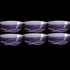 Dessertschalen^Amara Design 6 Schälchen Kompottschale Müßlischale Obst Glas lila violett Schale 12,5cm