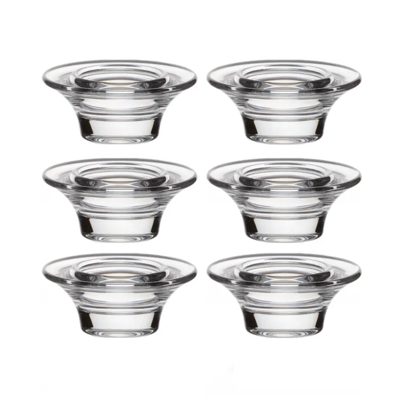 Kerzenhalter^Cristalica 6 Teelichthalter aus Bleikristall 4,5cm