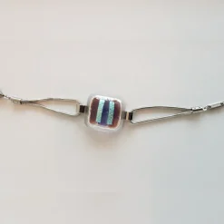 Armband|Fusing Glasschmuck^Cristalica Armband mit Glasstein Lila Blau Fusing