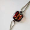 Armband|Fusing Glasschmuck^Cristalica Armband mit Glasstein Rot Gold Fusing