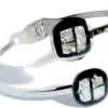Armband|Fusing Glasschmuck^Art Glass Armreif mit 2 Glassteinen Schwarz Silber Fusing