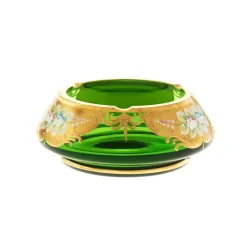 Männer|Aschenbecher^Art Glass Aschenbecher Green Queen 18 cm, Grün/Gold, aus Glas