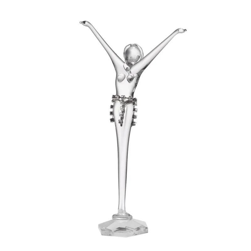 Skulpturen|Skulpturen^Art Glass Ballerina mit Strassrock "Fantasia" (14cm)