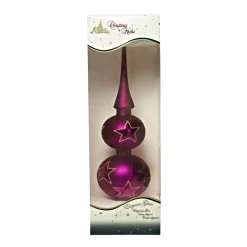 Weihnachten|Weihnachten^Cristalica Baumspitze pink matt Sterne 33 cm