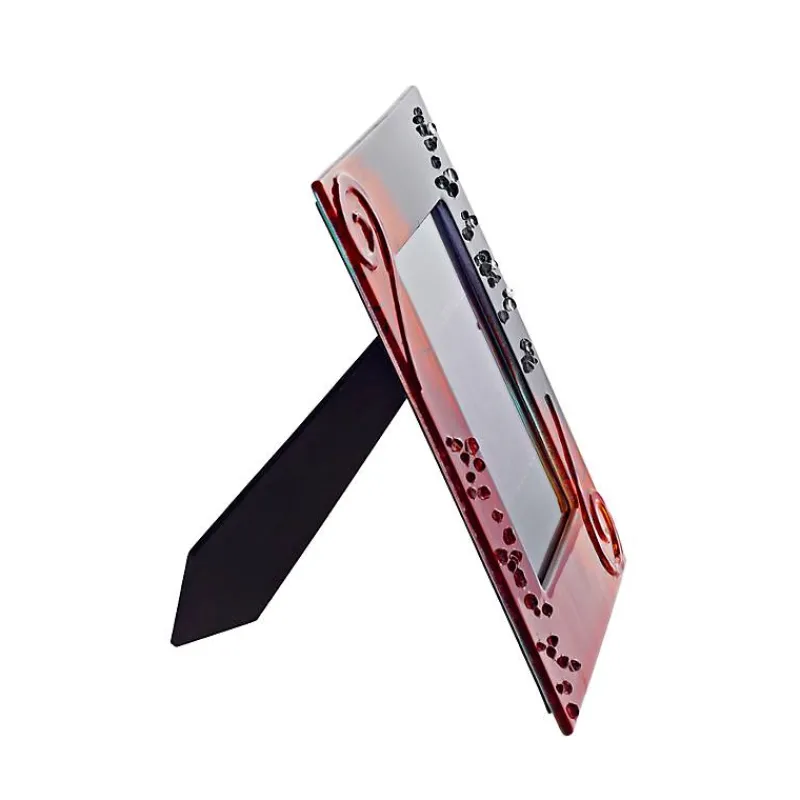 Bilderrahmen^Art Glass Bilderrahmen Fotorahmen Photo Frame Format 13x18cm Deko Fusing Glas rot Handmade