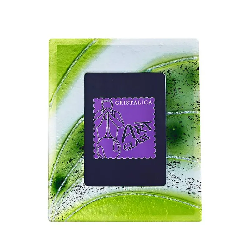 Bilderrahmen^Art Glass Bilderrahmen Fotorahmen Photo Frame Format 13x18cm Deko Fusingglas grün Handmade