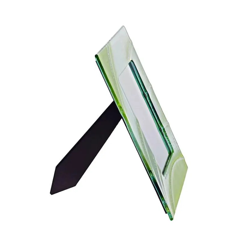Bilderrahmen^Art Glass Bilderrahmen Fotorahmen Photo Frame Format 13x18cm Deko Fusingglas grün Handmade