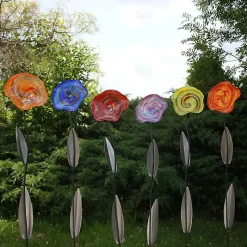 Blüten^Art Glass Blüte klein Gartenflair 22cm inkl. Stab