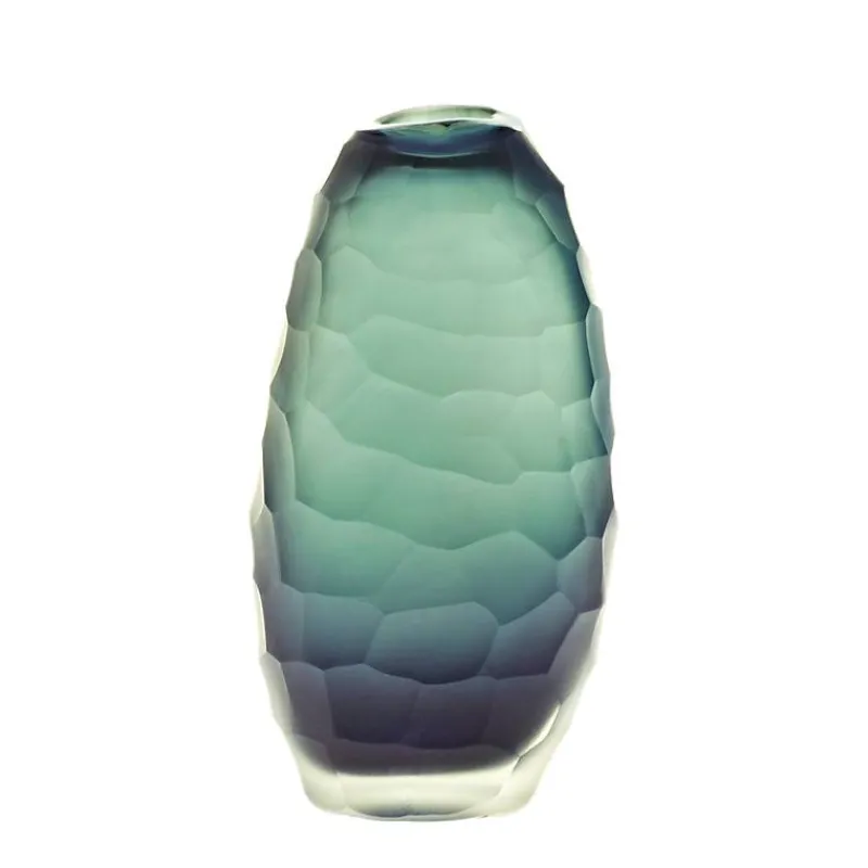 Frauen|Vasen^Art Glass Blütenvase Mini Blumen Tischvase Dekoration Moonlight Höhe 18cm grau Handmade