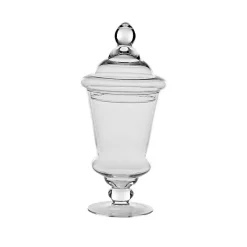 Pokal & Glasblock|Frauen^Cristalica Kingdom Bonboniere Pokal Famous 24cm Keksdose Gefäß mit Deckel Vorratsdose Klarglas