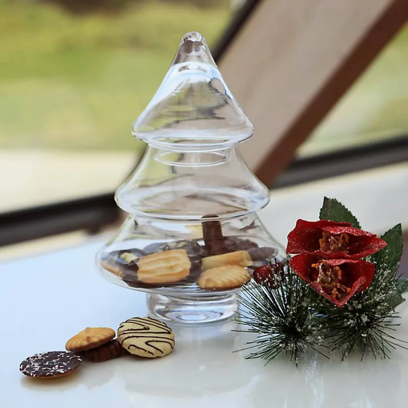 Bonbonieren|Xxl^Cristalica Kingdom Bonboniere Tannenbaum Famous 24cm Keksdose Gefäß mit Deckel Vorratsdose Klarglas