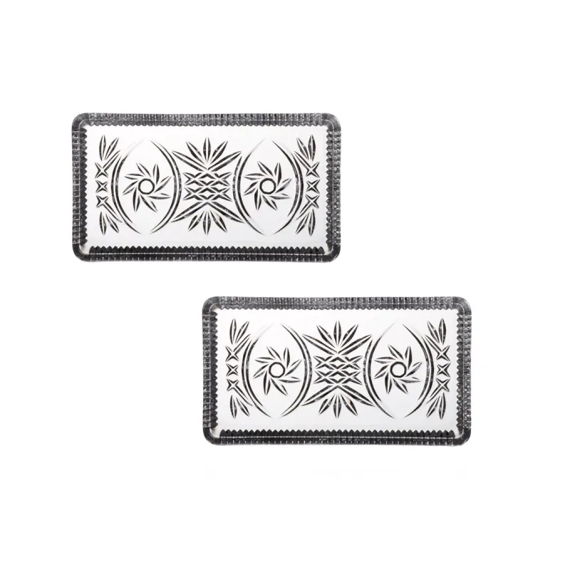 Butterdosen^Cristalica Butterplatte aus Bleikristall 2er Set 10x18cm