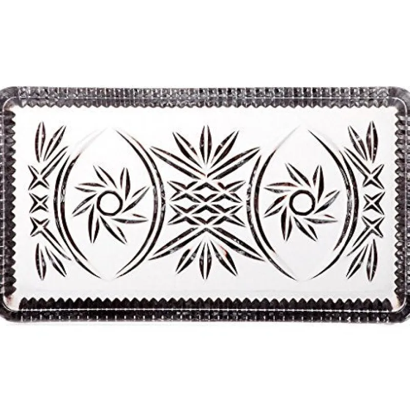 Butterdosen^Cristalica Butterplatte aus Bleikristall 2er Set 10x18cm