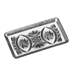 Butterdosen^Cristalica Butterplatte aus Bleikristall 10x18cm