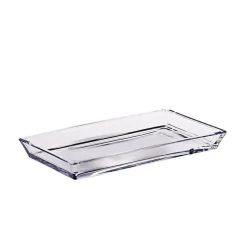 Butterdosen^Cristalica Butterplatte Loft 19x10cm Servierplatte Buffet Teller Kristallglas klar eckig