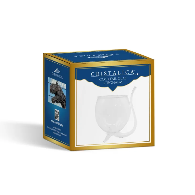 Cocktailgläser^Cristalica Cocktail Glas mit Strohalm Transparent