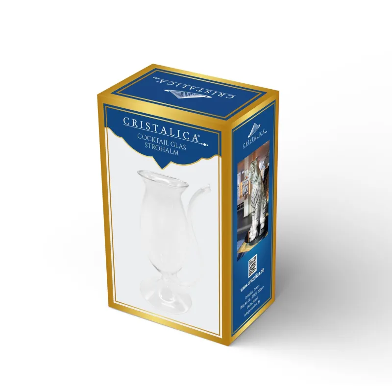 Cocktailgläser^Cristalica Cocktail Glas mit Strohalm Transparent