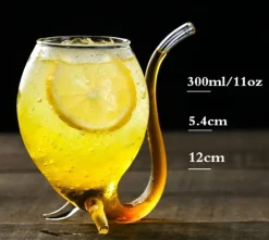 Cocktailgläser^Cristalica Cocktail Glas mit Strohalm Transparent