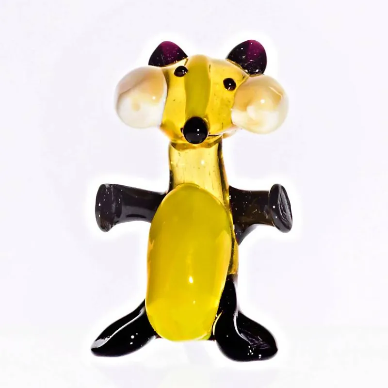 Kinder|Geburtstag^Art Glass Dachs Midi 6-8cm Glas Figuren Sammeln Vitrine Miniatur Waldtier