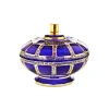 Dosen^Art Glass Dose mit Deckel Blue Queen 15,5 cm, Blau/Gold, aus Glas