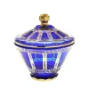 Dosen^Art Glass Dose mit Deckel Blue Queen 19 cm, Blau/Gold, aus Glas