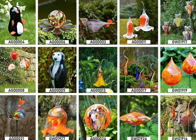 Sonstiges^Art Glass Durstkugel "Gartenflair 1" (9,5cm)