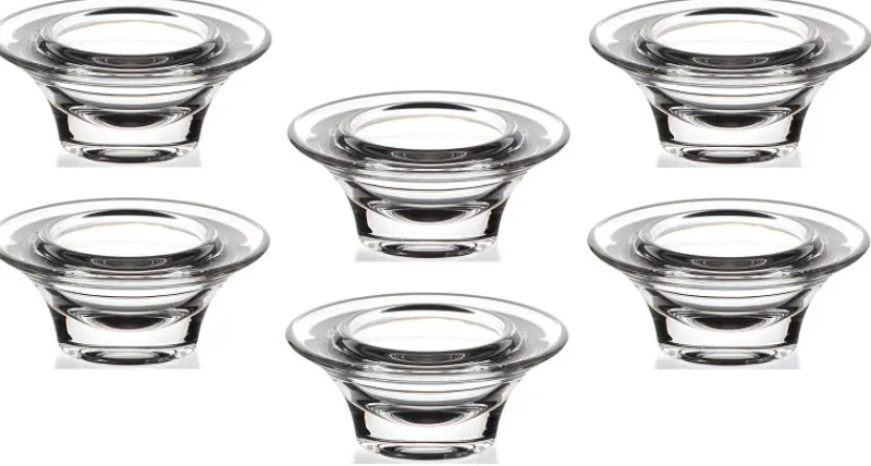 Eierbecher|Ostern^Cristalica Eierbecher 6er-Set Eierhalter rund Bleikristallglas Frühstück Geschirr Küche 8cm