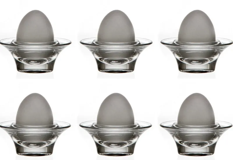 Eierbecher|Ostern^Cristalica Eierbecher 6er-Set Eierhalter rund Bleikristallglas Frühstück Geschirr Küche 8cm