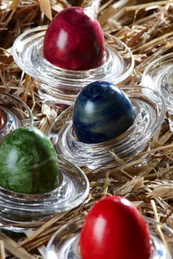 Eierbecher|Ostern^Cristalica Eierbecher 6er-Set Eierhalter rund Bleikristallglas Frühstück Geschirr Küche 8cm