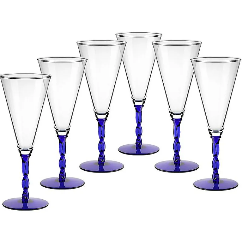 Eisbecher^Gelato Vero Eiscremeglas 6er-Set Toscana Amore Vero 30cm blau