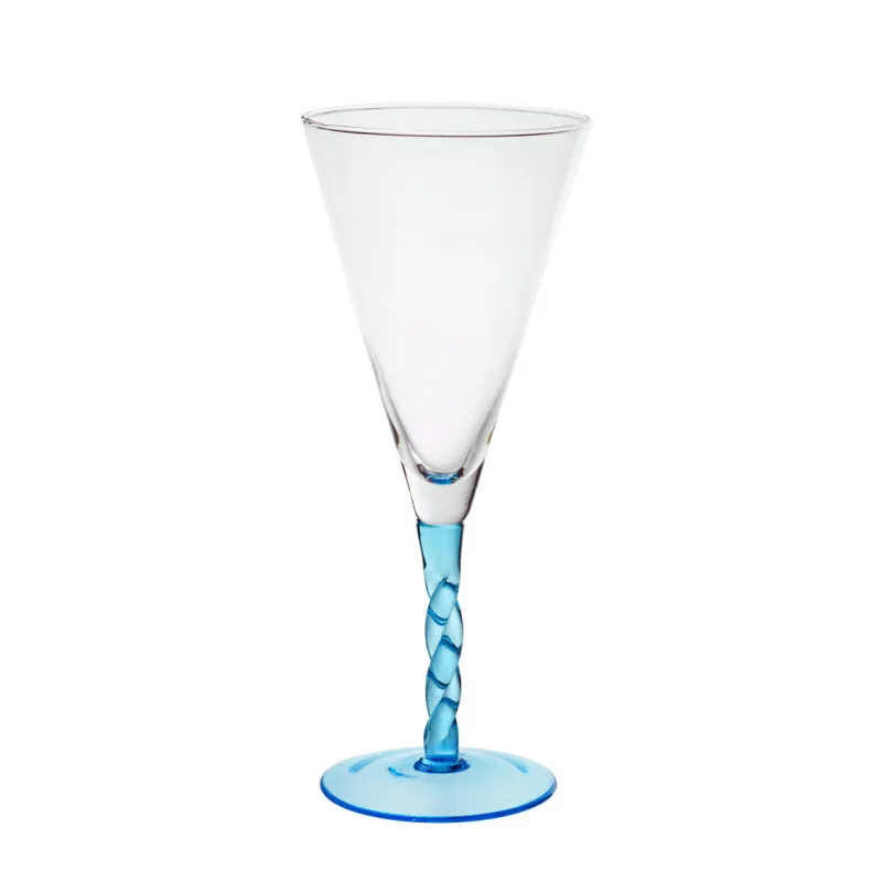Eisbecher^Cristalica Eiscremeglas Twist hellblau 600 ml Eisbecher XL Dessertglas Kelchglas