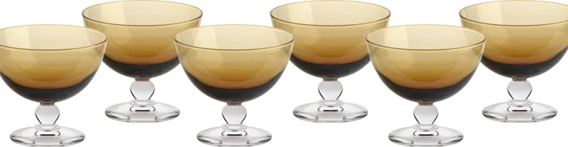 Eisbecher^Gelato Vero Eisschale Eisbecher Dessertschale 6er-Set orange Piccolo Colori 280ml Gelato