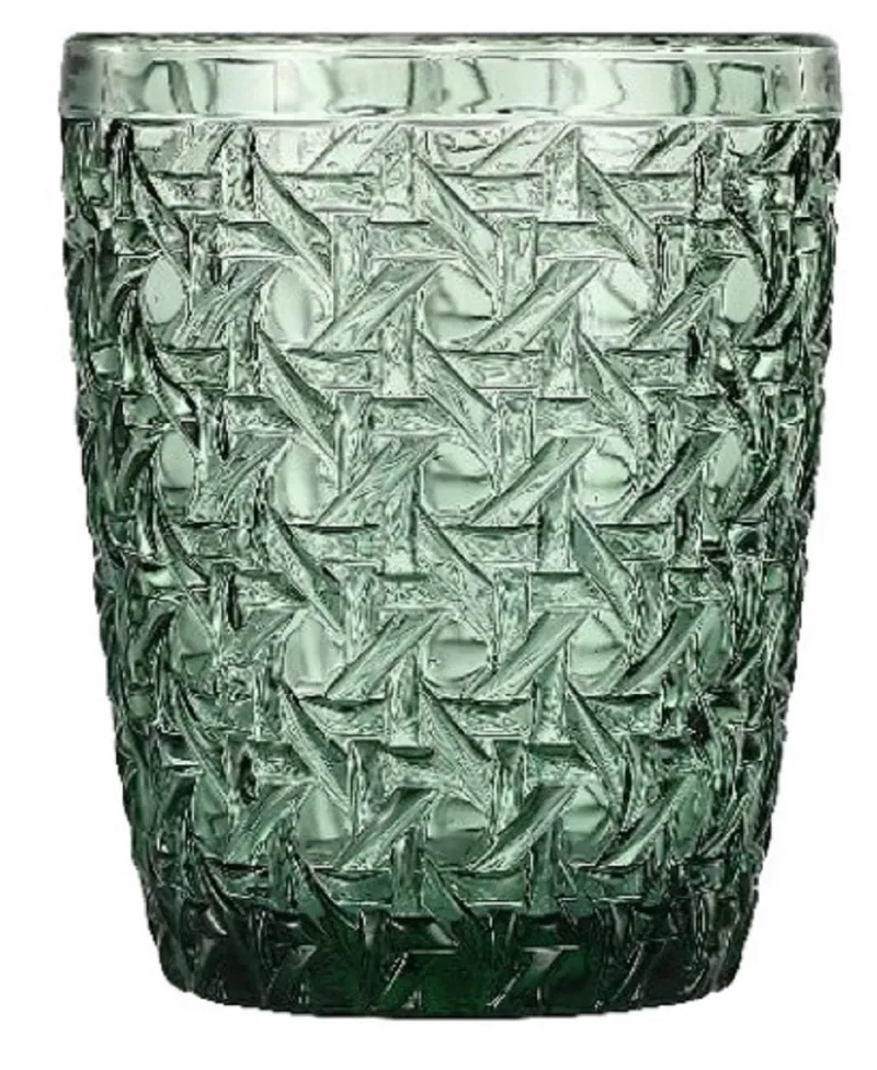 Saft- & Wassergläser^Cristalica 4er Set Trinkglas, Saftglas, Wasserglas Grün mit Gemischten Motive, ca. 300ml