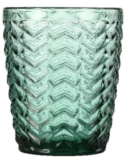 Saft- & Wassergläser^Cristalica 4er Set Trinkglas, Saftglas, Wasserglas Grün mit Gemischten Motive, ca. 300ml