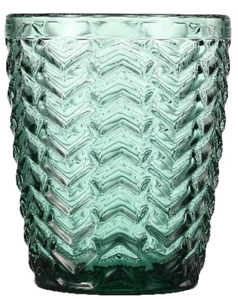 Saft- & Wassergläser^Cristalica 4er Set Trinkglas, Saftglas, Wasserglas Grün mit Gemischten Motive, ca. 300ml