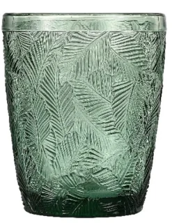 Saft- & Wassergläser^Cristalica 4er Set Trinkglas, Saftglas, Wasserglas Grün mit Gemischten Motive, ca. 300ml