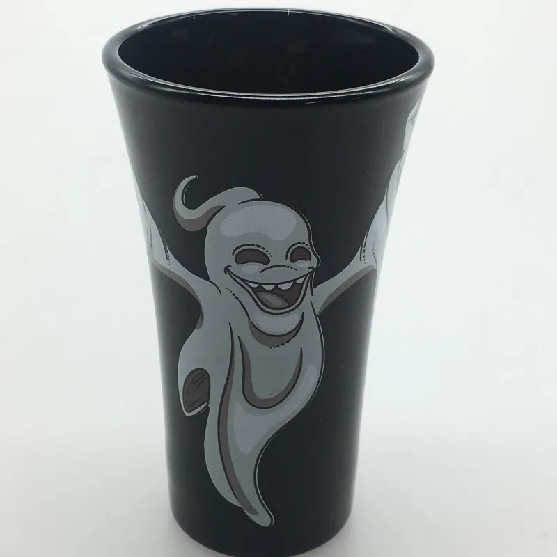 Kinder|Halloween^Cristalica 4er Set Trinkgläser mit Halloween Motiv, Schwarz/Weiß Höhe ca. 9,5cm