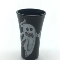 Kinder|Halloween^Cristalica 4er Set Trinkgläser mit Halloween Motiv, Schwarz/Weiß Höhe ca. 9,5cm