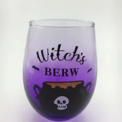 Kinder|Halloween^Cristalica 4er Set Trinkgläser mit Halloween Motiv, Lila Höhe ca. 12cm, 500ml
