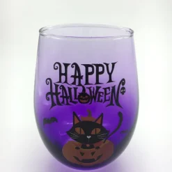 Kinder|Halloween^Cristalica 4er Set Trinkgläser mit Halloween Motiv, Lila Höhe ca. 12cm, 500ml