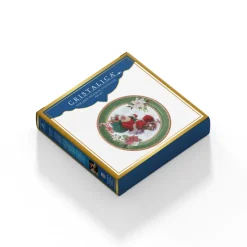 Teller & Platten|Kuchen & Torten^Cristalica 4er Set Weihnachtsteller mit Weihnachtsmann Motiv Keramik ca. 20,5cm Weiß/Rot/Grün