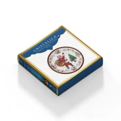 Teller & Platten|Kuchen & Torten^Cristalica 4er Set Weihnachtsteller mit Weihnachtsmann Motiv Keramik ca. 20,5cm Weiß/Rot/Grün