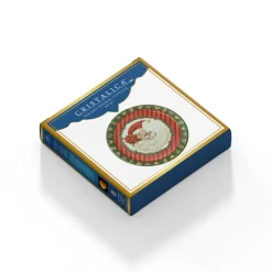 Teller & Platten|Kuchen & Torten^Cristalica 4er Set Weihnachtsteller mit Weihnachtsmann Motiv Keramik ca. 20,5cm Weiß/Rot/Grün