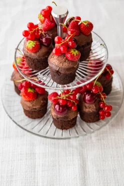 Etagere^Glaswaren sonstige Etagere 2-stöckig Sunbeam Cup Cake Ständer 22cm Glas Metall