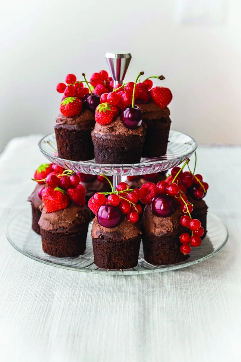 Etagere^Glaswaren sonstige Etagere 2-stöckig Sunbeam Cup Cake Ständer 22cm Glas Metall