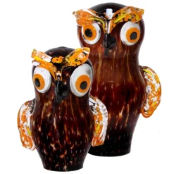 Tiere & Figuren|Skulpturen^Cristalica Eule Glasskulptur 21 cm