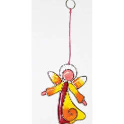 Religion|Weihnachten^Dekorationswaren Fensterbild Glas Engel (7,5cm)