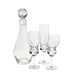 Karaffe & Dekanter^Fan Unikate Flasche mit Verschluss Basic Diamonds 1000ml, Transparent, aus Bleikristall