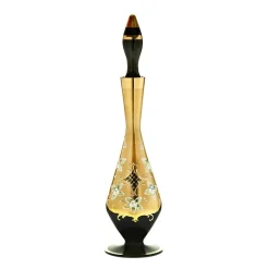 Karaffe & Dekanter^Art Glass Flasche mit Verschluss Black Queen 500 ml, Gold/Braun, aus Glas