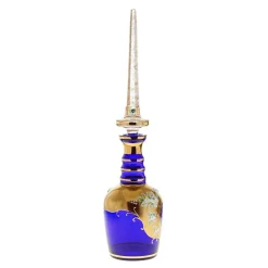Karaffe & Dekanter^Art Glass Flasche mit Verschluss Blue Queen, Blau/Gold, aus Glas